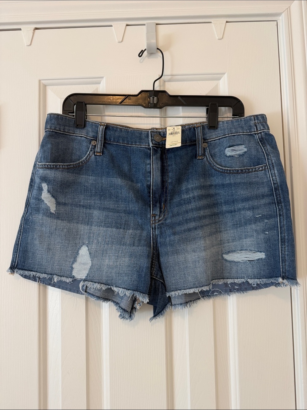 aerie Distressed Blue Denim Jean Shorts